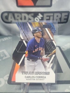 2021 Topps Stadium Club Carlos Correa Triumvirates Black Die Cut /99 - Picture 1 of 3
