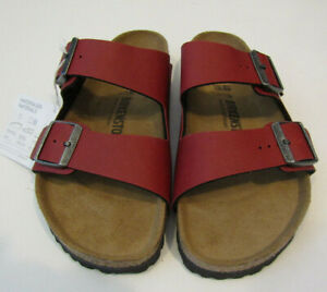 BIRKENSTOCK Arizona Two Strap Suede Soft Bed Sandals Slides Bordeaux Red 9 40