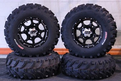 KAWASAKI MULE 4010 25" BEAR CLAW ATV TIRE & COBRA BLK WHEEL KIT KAW11K - Image 1 of 4