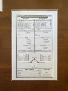 MLB Game Used Lineup Card Scorecard A’s vs Angels - 29. März 2019 - 11x17 - Bild 1 von 2