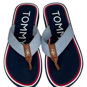Tommy Hilffiger Women's Flip Flop Sandal Size 6 Navy Blue/Multicolor Lightweight - Picture 1 of 5