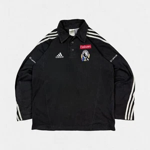 Vintage Collingwood Magpies Adidas AFL long sleeve shirt black medium - Picture 1 of 5