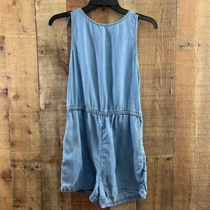 Vineyard Vines Rompers Girls Large Light Wash Chambray Sleeveless - Picture 1 of 6