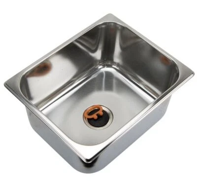 Caravan Sink, Polished Stainless Steel, Boat Sink RV Washbasin 320mm x 260mm - image 1 of 3