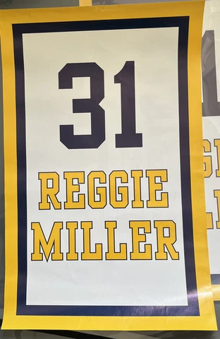 RARE INDIANA PACERS REGGIE MILLER  JERSEY RETIREMENT BANNER POSTER Cover