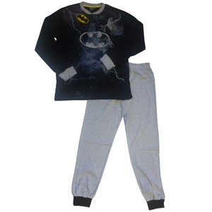 Pigiama Serafino Cotone Interlock Batman DC Comics Autunno/Inverno Nero Uomo