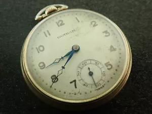 VINTAGE 12 SIZE GOTHAM WATCH CO. SWISS O.F. POCKET WATCH GRADE 433 - RUNNING - Picture 1 of 4