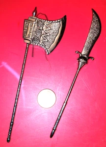 1/6 12" GI Joe Dreams and Visions Miss Fear Metal Sword and Axe Silver - Picture 1 of 1