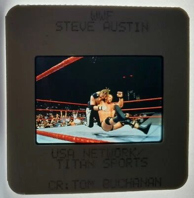 Diapositiva de lucha libre Stone Cold de colección, foto original de 35 mm WWF WWE, Steve Austin Foto 1 de 3