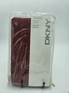 New DKNY European Euro Sham Color Block "Rust" Red - Picture 1 of 3
