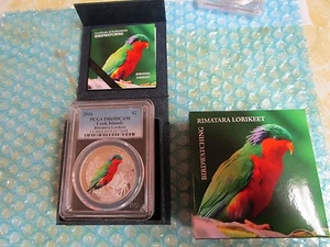 2016 $2 PCGS PR69DCAM Cook Islands Birding Rimatara Lorikeet .999 Silver Coin - Picture 1 of 11