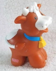 Fisher Price ~ Little People Reddish Brown Cow ~ From Set # 72507 - Picture 1 of 5