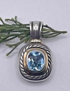 David Yurman Blue Topaz Pendant - Picture 1 of 10