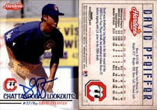 David Pfeiffer Signed 2010 Grandstand Chattanooga Lookouts Auto
