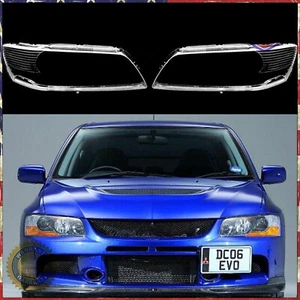L+R Front Headlight Lens Housing For Mitsubishi Lancer Evo 9TH 2003-2007 - Picture 1 of 6