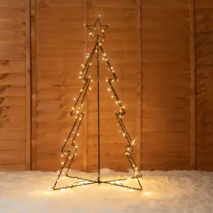 1.2M Standing Christmas Tree Light Warm White Lights Xmas Décor Indoor Outdoor - Picture 1 of 11