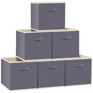 Fabtotes Storage Bins 6 Pack Collapsible Storage Cubes 11"x10.5"x10.5" Large Boo - Picture 1 of 7