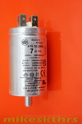 DUCATI ENERGIA 7uF 7µF 450V D-ABSS Anlaufkondensator Motorkondensator Betriebskondensato Ducati