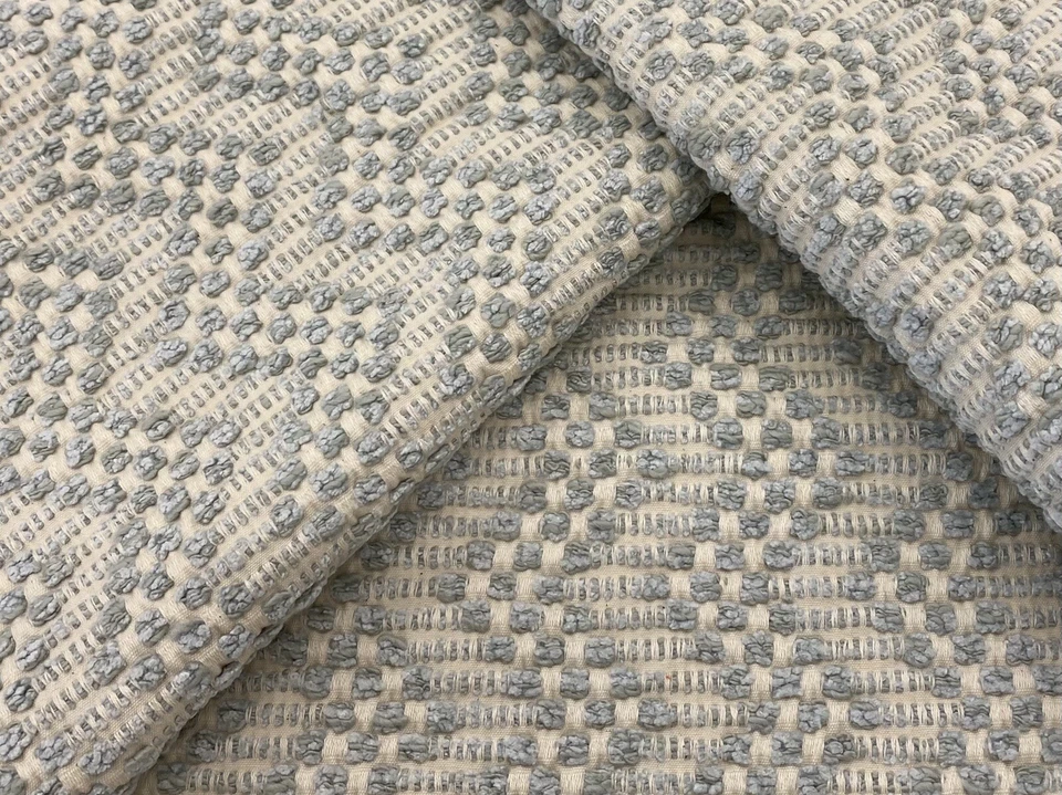 Schumacher Woven Vertical Chevron Uphol Fabric- Audley Mineral REMNANT 25"x100" - Image 1 of 3