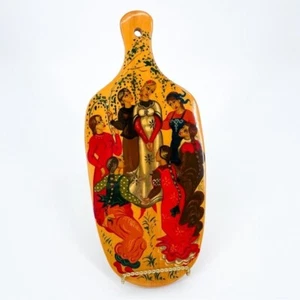 Hand-Painted Folk Art Ladies Hanging Wood Cutting Board - Picture 1 of 7