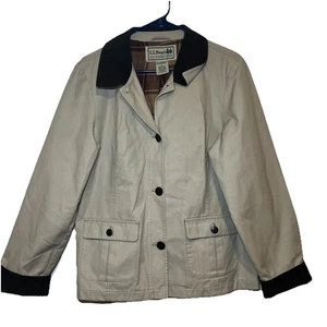 LL Bean Chaqueta Mujer L Tareas Campo Granero Abrigo Pana Cuello Lona Franela - Imagen 1 de 15