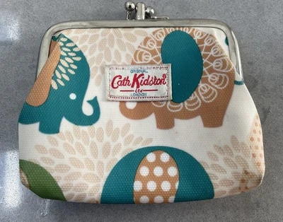 Cartera monedero Cath Kidston Londres elefantes colorida tela de aceite Kisslock Foto 1 de 4