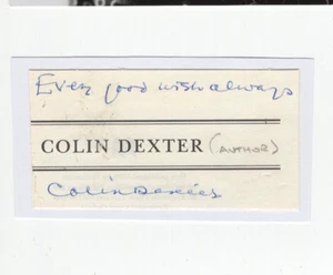 Clip firmata Colin Dexter / scrittore di crimini inglese autografato - Foto 1 di 1