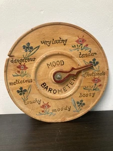 Vintage Consco Wooden Mood Barometer Japan 1970s 1960s Kitsch Barometer - Picture 1 of 11