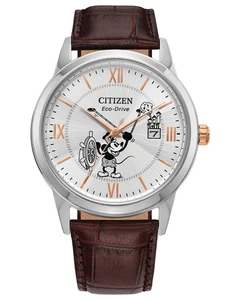 Reloj Hombre Citizen Eco-Drive Disney Steamboat Willie 1928 Cuero AW1788-07W - Imagen 1 de 4