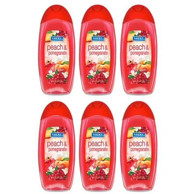 Jabón corporal súper suave Lucky. Fragancia melocotón y granada. 16 fl.oz. Pack de 6 Foto 1 de 4