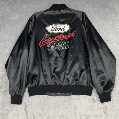 Vintage Ford Jacket Mens L West Ark The Heartbreak Of Todays Chevrolet Satin - Image 1 of 4
