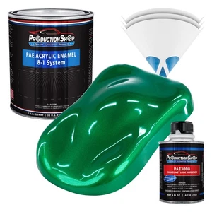 ProductionShop High Gloss Emerald Green Metallic Acrylic Enamel Quart Kit Paint - Picture 1 of 1