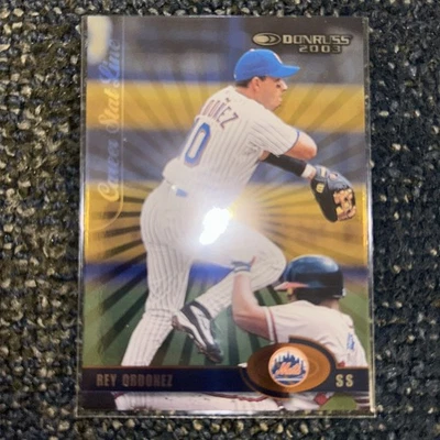 2003 Donruss - Rey Ordonez #343 Career Stat Line Foil /260 New York METS - Image 1 of 2