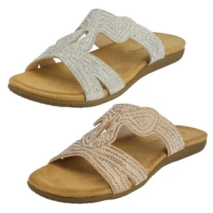 Damen Savannah glitzernde Slipper Sliders Freizeit Sommer Urlaub Sandalen: F0R0470 - Bild 1 von 10