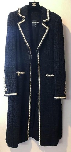 Chanel Cappotto Giacca Nero Lungo