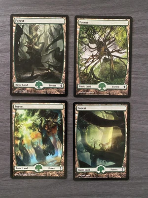 Original Zendikar Full Art Forest Set of 4 (1 of each unique art) MTG - Image 1 of 2