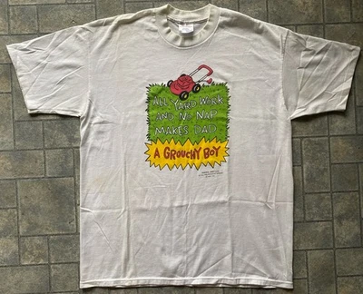 Camiseta vintage Shoebox Greetings Hallmark para hombre XL divertida papá patio trabajo gruñón  Foto 1 de 4