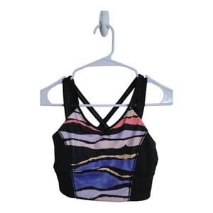 Lululemon Bra Women 6 Multicolor Happy Strappy Long Line Reflective Athleisure  - Picture 1 of 5