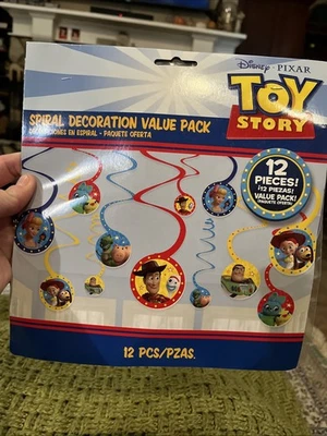 TOY STORY 4 DECORACIONES DE REMOLINO COLGANTE (12 piezas) ~ Recortes de suministros de fiesta de cumpleaños Foto 1 de 4