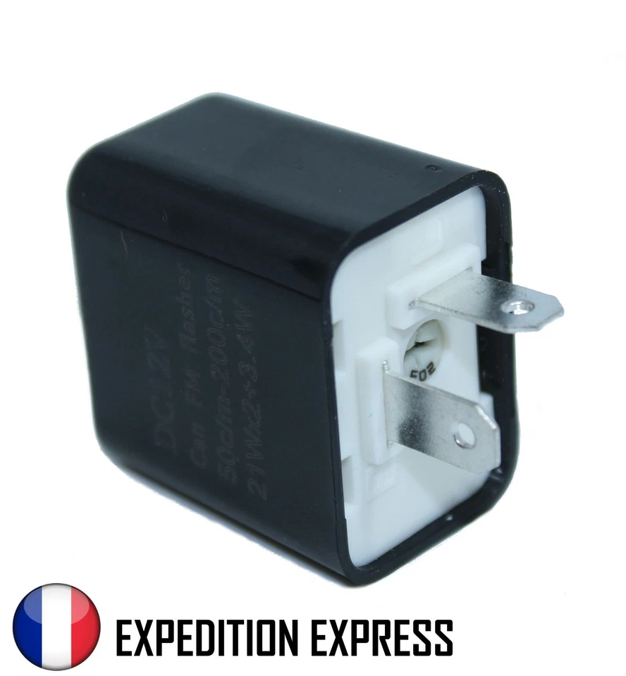 Relais Centrale Clignotant Réglable Anti Erreur 12V LED Scooter Moto Quad 2 PINS - Immagine 1 di 4