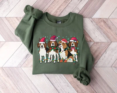 Beagle Christmas Sweatshirt, Dog Christmas Shirt, Beagle Mom Holiday Shirt Gift - Image 1 of 4