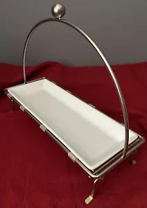 Pampered Chef Rectangle Stand #1954 and White Platter #2022 - Picture 1 of 8