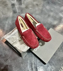 ECCO Women's Cozy Moccasins Morillo Red Suede Driving Shoes EU41 - Picture 1 of 5