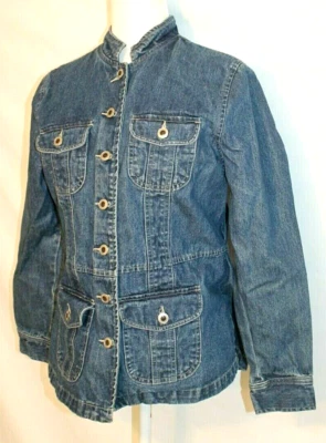 Chaqueta Jean CARRIBEAN JOE Talla Mediana Azul Algodón Informal Denim Botones Foto 1 de 4