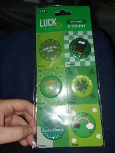 "LUCK OF THE IRISH!" Button Pin - Picture 1 of 2