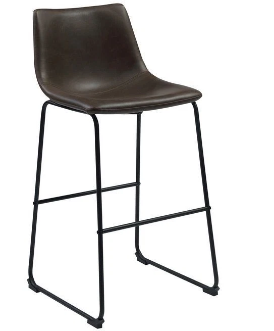 Two-Tone Brown Bar Stool Chair with Metal Base - Set of 2 Foto 1 de 1