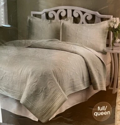 JC Penny Home Cobertor de Algodón Manta para Cama Salvia Pálida COMPLETO/REINA Nuevo Foto 1 de 4