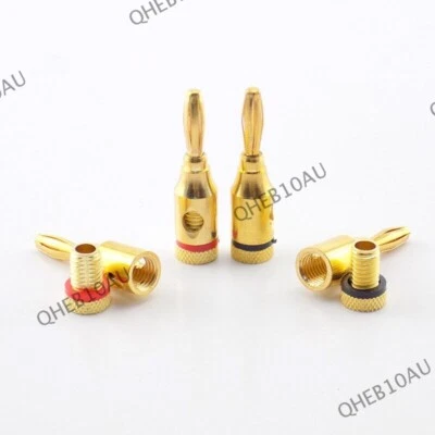 4mm Gold-Plated Connector Banana Plug Copper for Musical Audio Speaker Cable 17H - Image 1 of 4