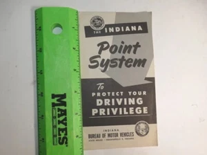 Vintage Indiana Motor Vehicle BMV Booklet Points System Autoist Facts 1970s Era - Bild 1 von 4