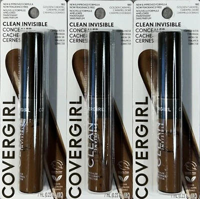 NEW Covergirl Clean Invisible Concealer, 180 Golden Caramel - 3 Pack - Image 1 of 4